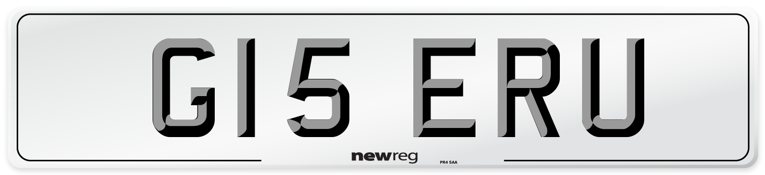 G15 ERU Number Plate from New Reg